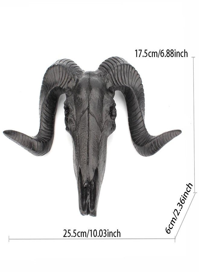 Gonetre Wall Hanging Decoration 3D Shofar Skeleton Ornament Sheep Resin Bone Art Crafts Resin Crafts Halloween Decor Gifts - Image 2